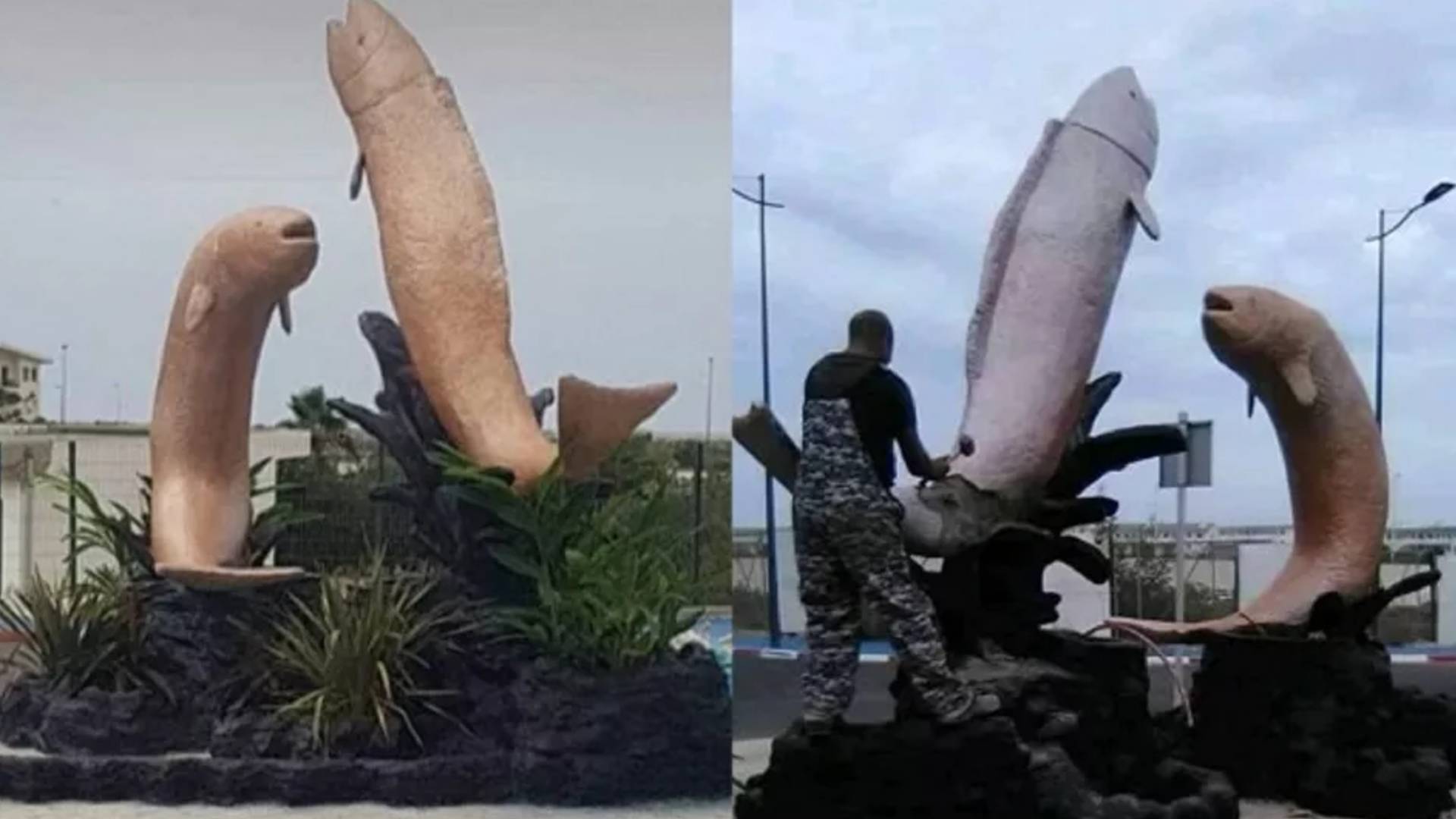 Fas’taki balık heykeli alay konusu oldu_ Reform istedik, bunu getirdiler