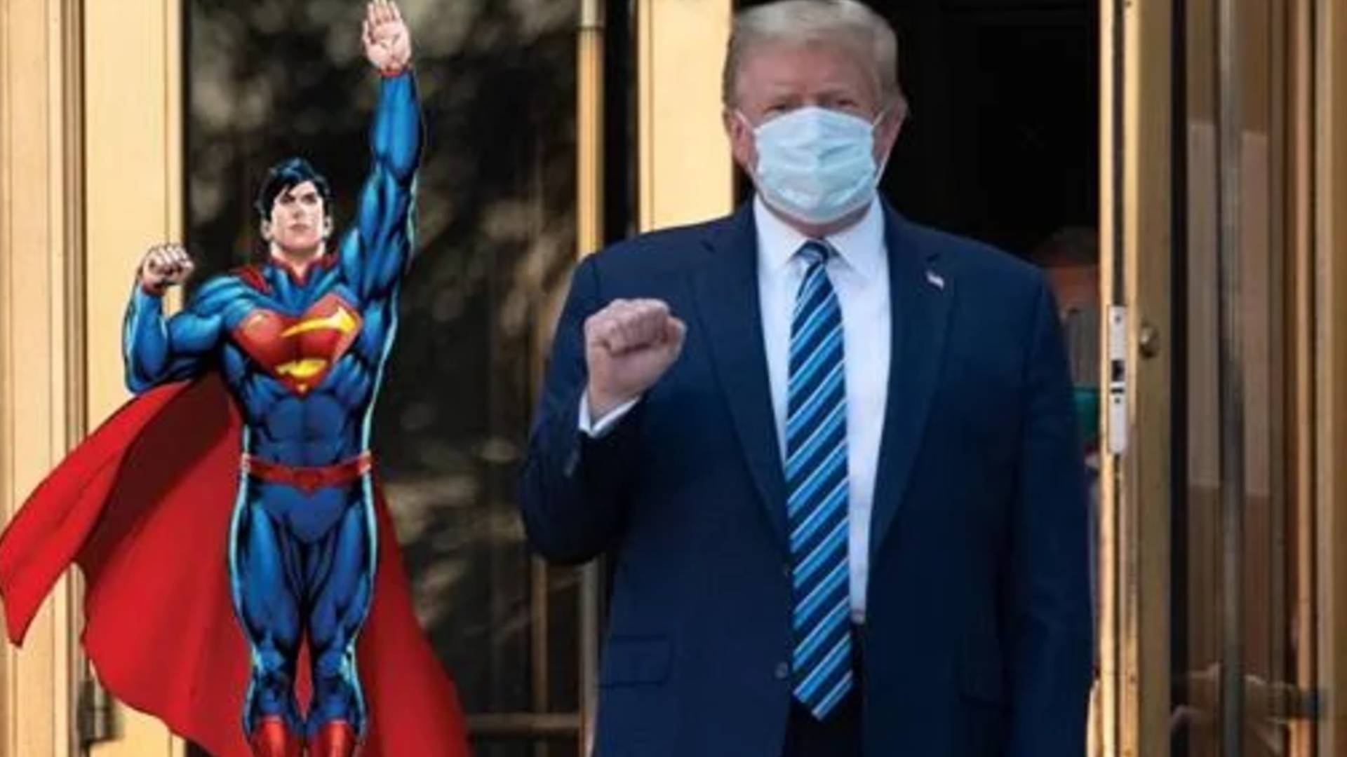 Trump taburcu edilirken az kalsın Superman kostümü giyecekmiş