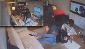 Ayrılmak istediği erkek arkadaşı tarafından dakikalarca şiddete uğradı! O anlar kamerada