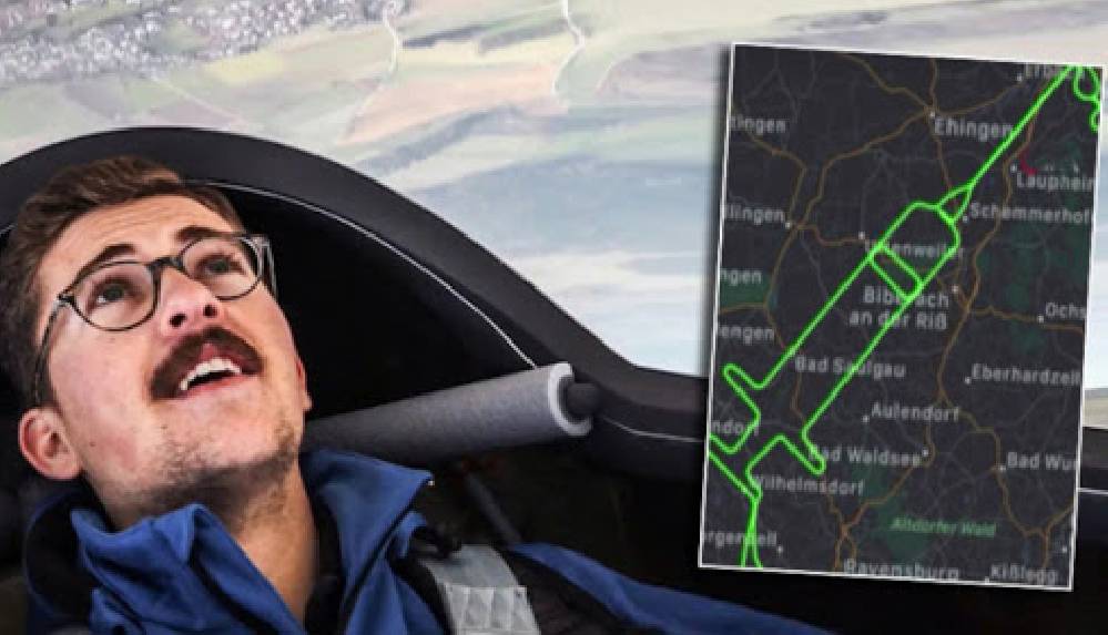 Genç pilot gökyüzüne dev şırınga resmi çizdi