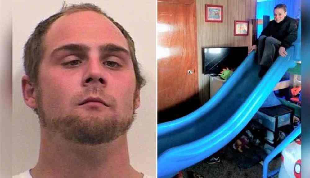 180 kiloluk kaydırağı çalıp çocuk odasındaki ranzaya taktı