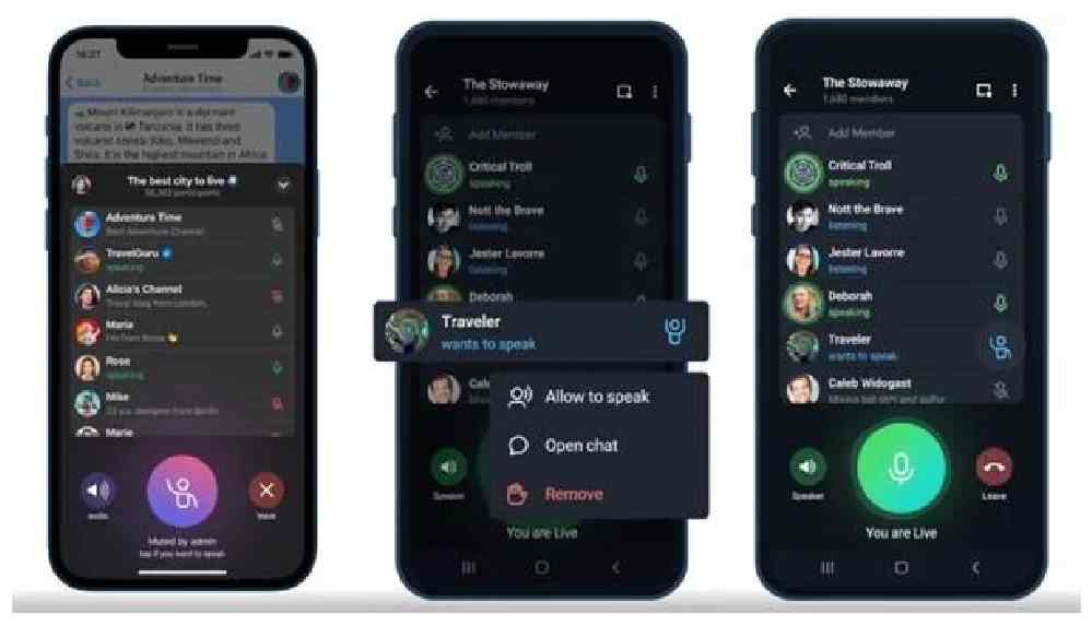 Telegram da Clubhouse’a rakip oluyor