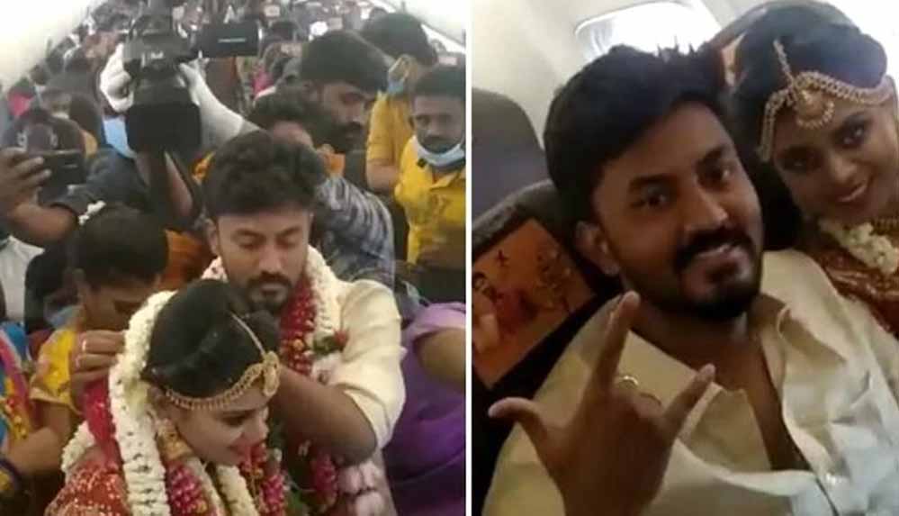 kisitlamalardan-kacmak-icin-ucakta-dugun-yaptilar