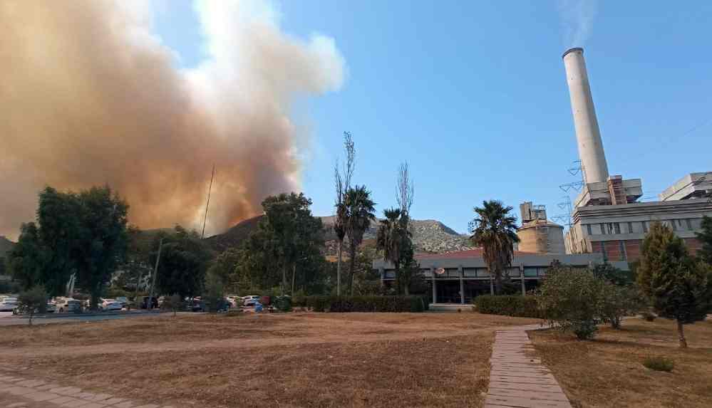 Yangının termik santrale ulaşmasının ardından Ören tahliye ediliyor