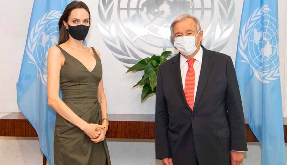 BM-Genel-Sekreteri-Guterres,-iyi-niyet-elçisi-ünlü-oyucu-Angelina-Jolie-ile-görüştü
