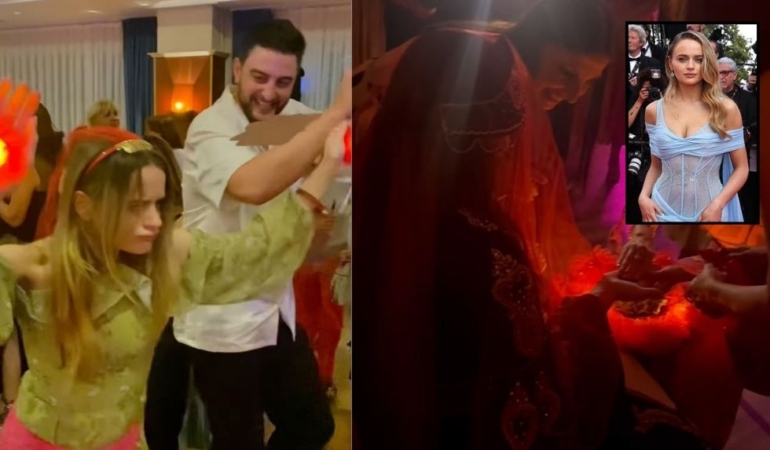 ABD’li oyuncu Joey King kız kardeşinin kına gecesinde Erik Dalı ile coştu