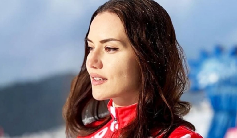 Fahriye Evcen kayak tatilinde kaza geçirdi