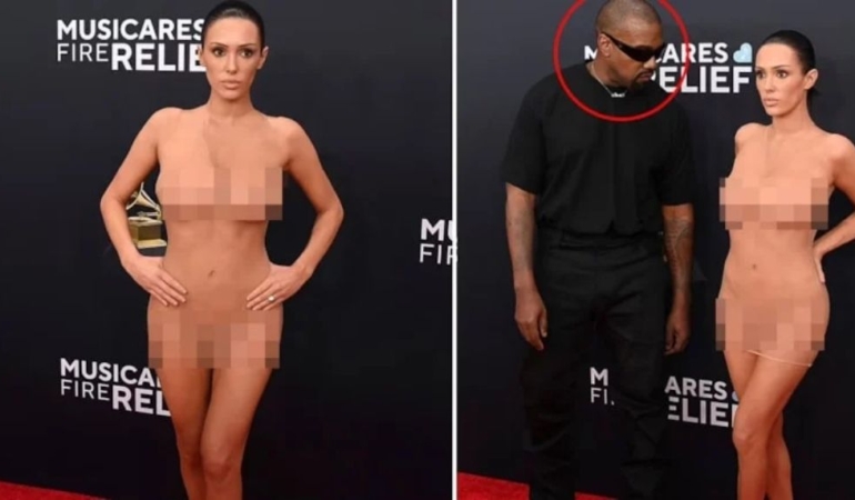 Ödül törenine giyinmeden geldi!